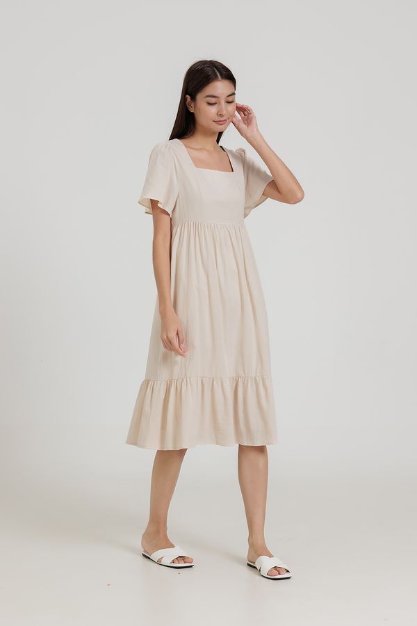 Eloise Flutter Sleeve Midi Dress