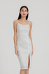 Tide Textured Slit Midi Dress