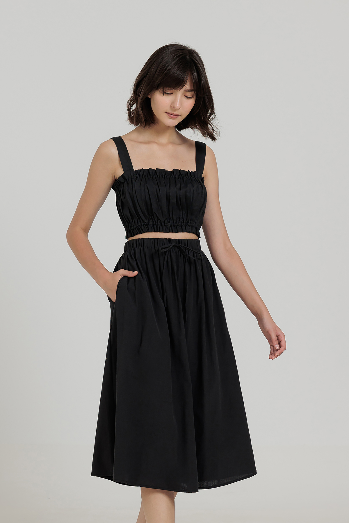 Formal midi skirt with pockets best sale