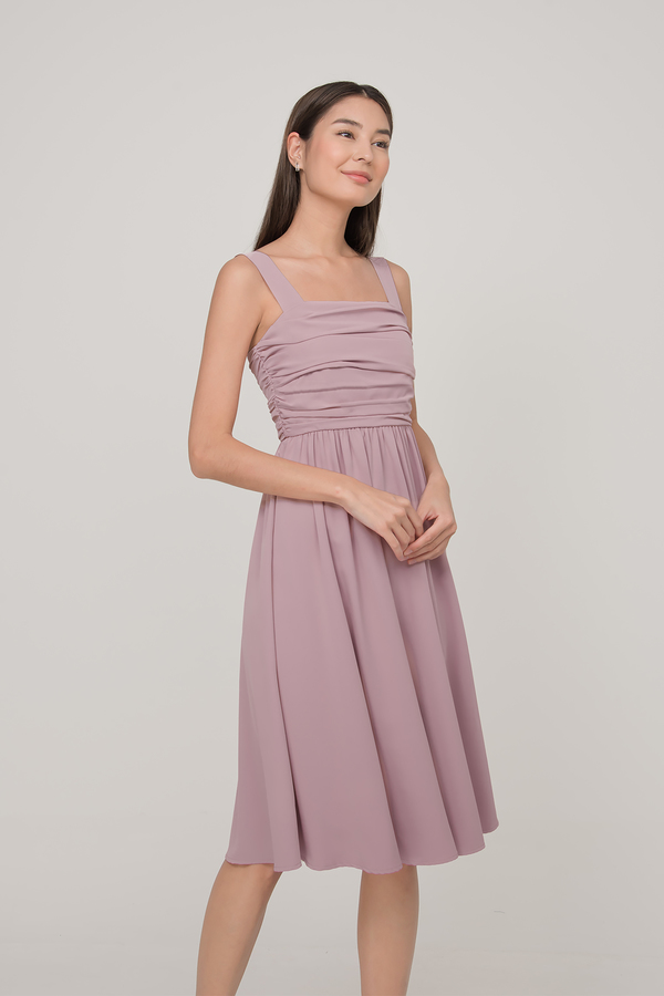 Arielle Ruched Pocket Midi Dress