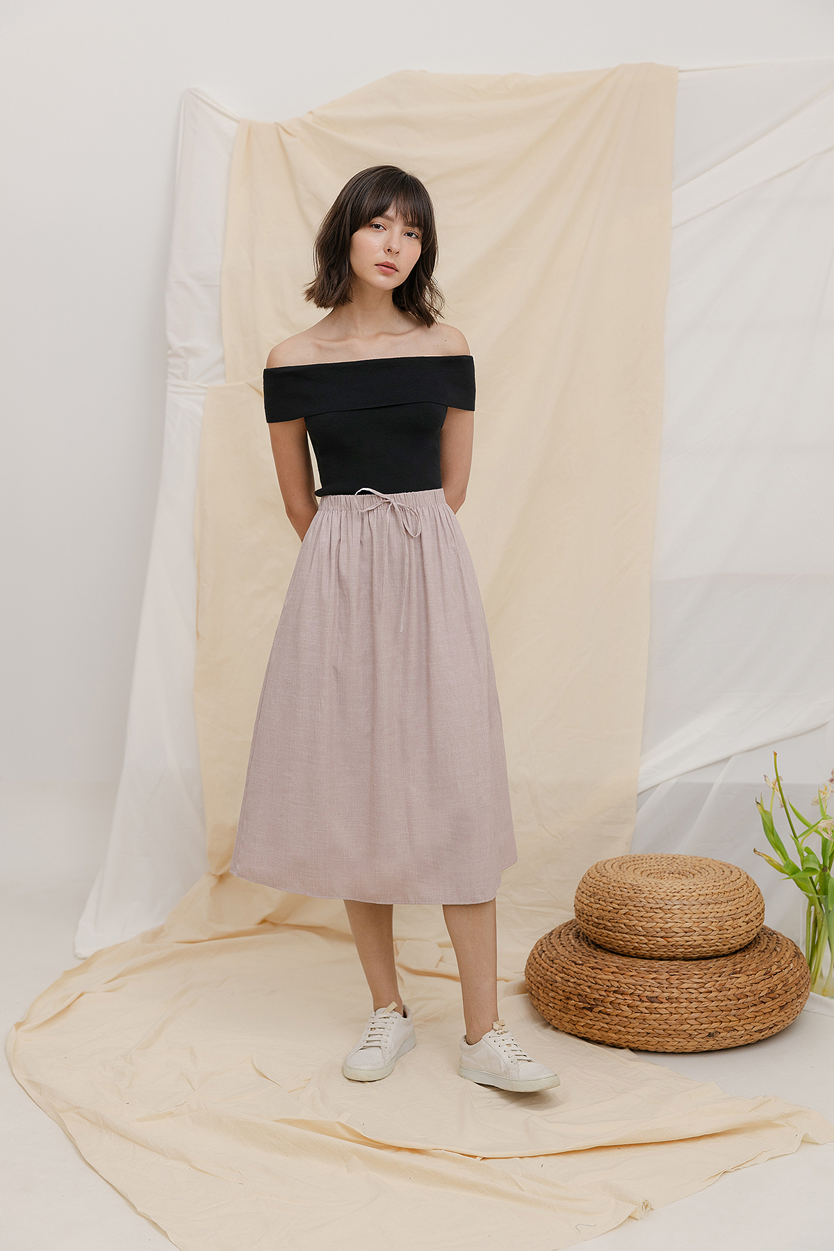 Fayth - Frey Tie Pocket Midi Skirt