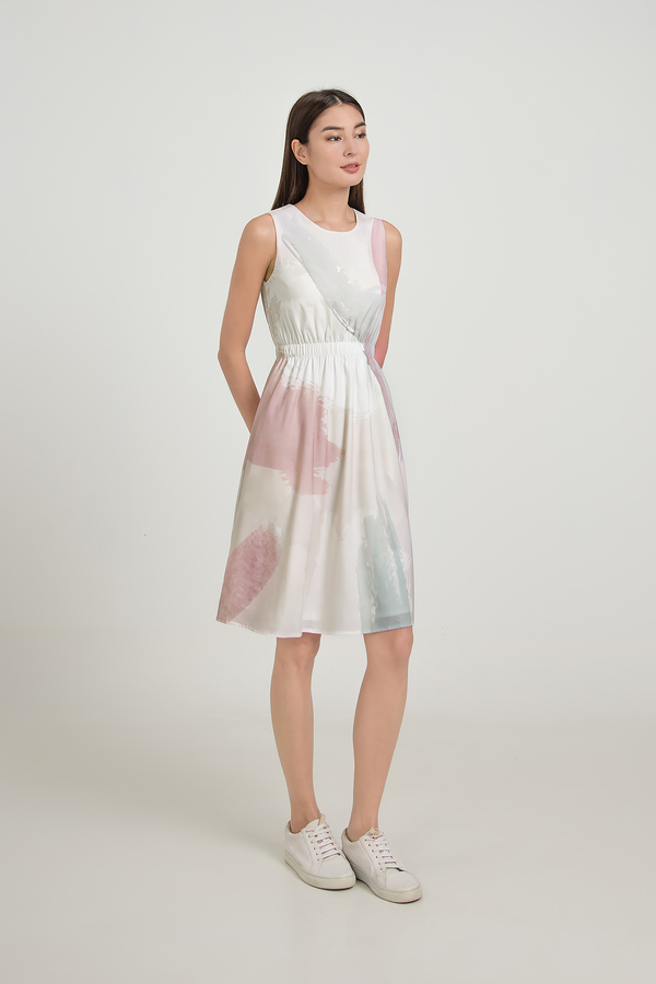 Jovannah Elastic Waist Midi Dress