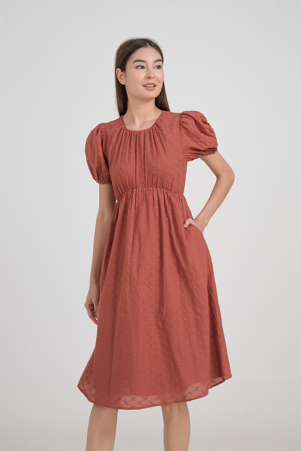 Arwen Broderie Sleeve Midi Dress