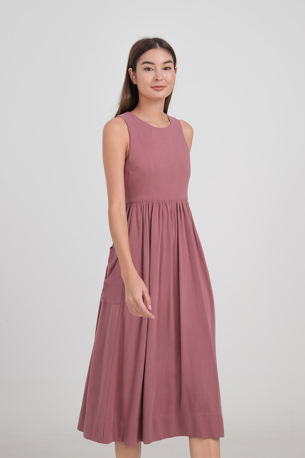 Delva Linen Pocket Midi Dress