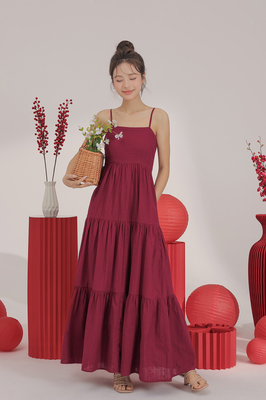 Maia Broderie Tiered Maxi Dress
