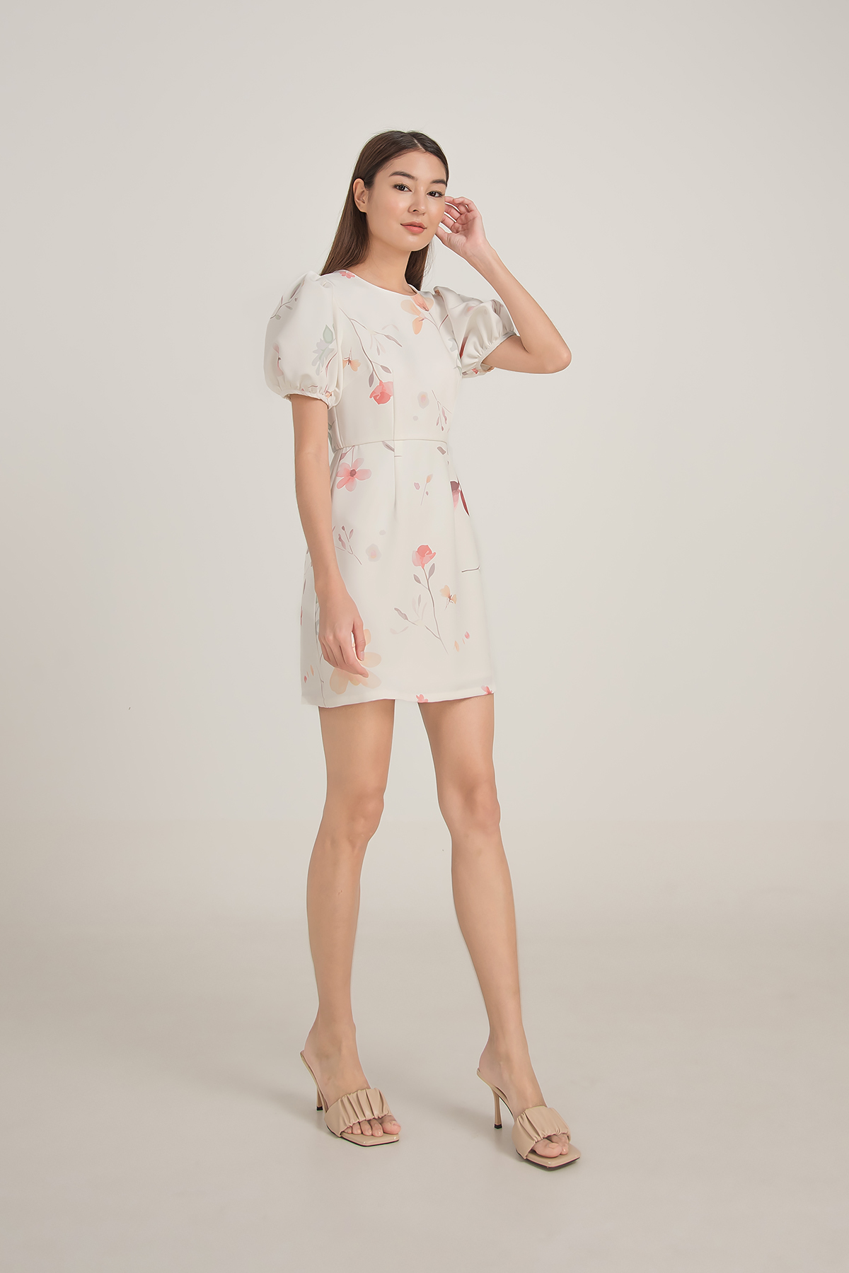 タグ付 未使用 French Bouquet Puff Sleeve Dress Fayth • Bouquet Puff Sleeve Dress