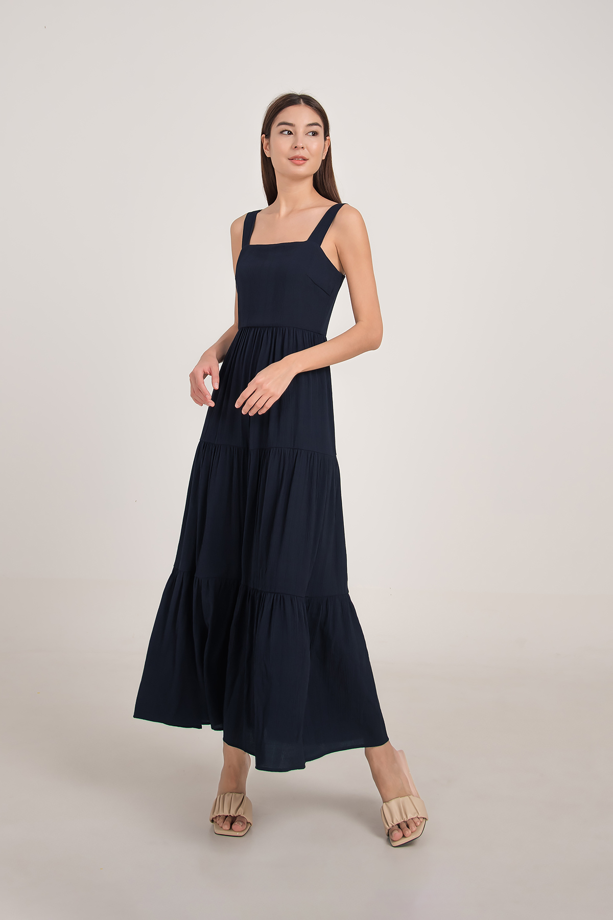 Maxi dress with tie on sale straps