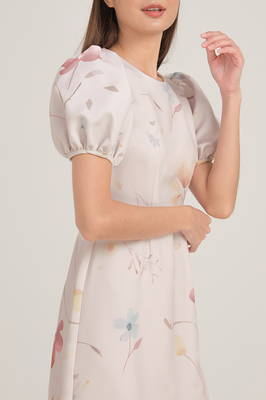最終値下げFrench Bouquet Puff Sleeve Dress