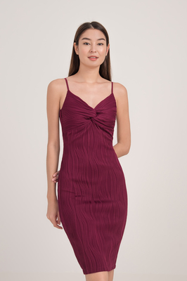 Tide Textured Knotted Bodycon Dress