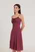 Miya Ruched Slit Midi Dress