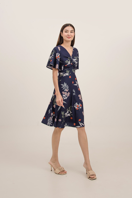 *Pre-order* Lylia Flutter Sleeve Knotted Midi Dress