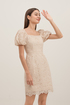 Yumi Broderie Puff Sleeve Pocket Dress