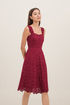 Yumi Broderie Sweetheart Midi Dress