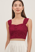 Yumi Broderie Sweetheart Crop Top