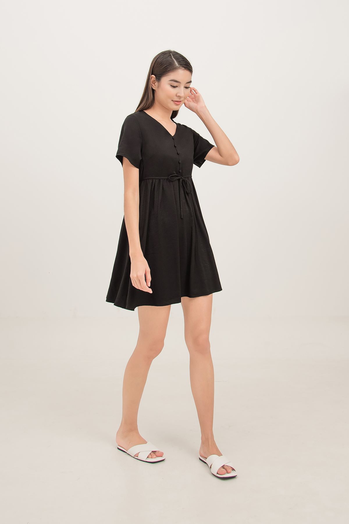 Fayth Joie Button Down Babydoll Dress