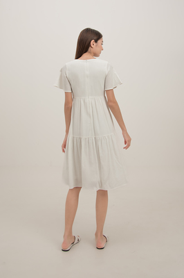 Wisteria Embroidered Sleeve Midi Dress