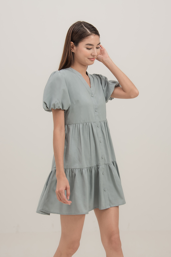 Keri Sleeve Tiered Pocket Babydoll Dress