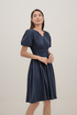 Ella Shirred Waist Sleeve Midi Dress
