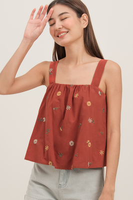 Laguna Embroidered Swing Top