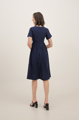 Hanna Broderie Pocket Sleeve Midi Dress