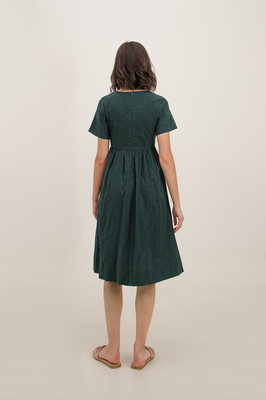 Hanna Broderie Pocket Sleeve Midi Dress