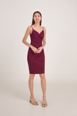 Tide Textured Knotted Bodycon Dress