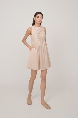 *Defect* Wisteria Embroidered Babydoll Dress