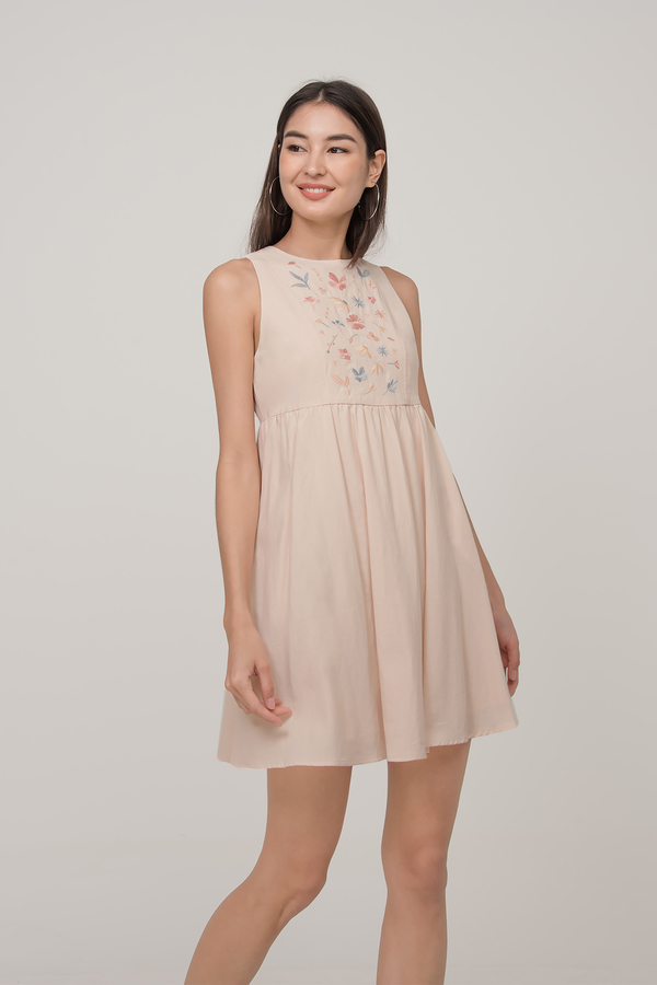 *Defect* Wisteria Embroidered Babydoll Dress