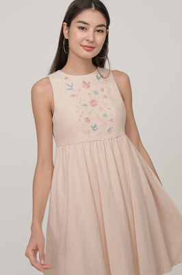 *Defect* Wisteria Embroidered Babydoll Dress