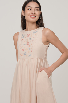 *Defect* Wisteria Embroidered Babydoll Dress