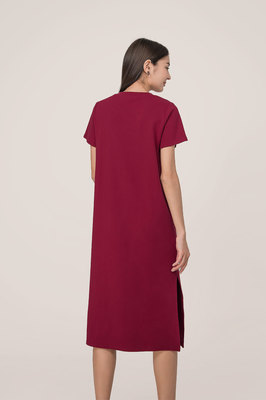 *Defect* Manhattan Slit Ribbed Midi Dress