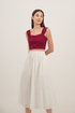 *Imperfect* Aries Cotton Pocket Midi Skirt