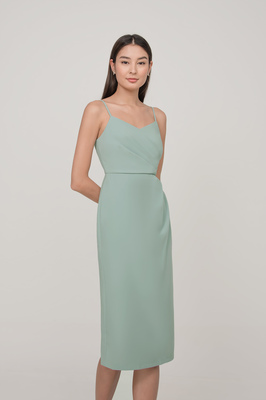 *Defect* Olivia Sweetheart Ruched Midi Dress