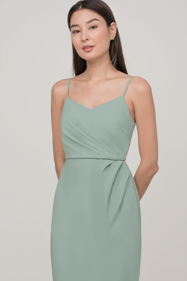 *Defect* Olivia Sweetheart Ruched Midi Dress