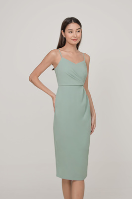 *Defect* Olivia Sweetheart Ruched Midi Dress