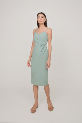 *Defect* Olivia Sweetheart Ruched Midi Dress