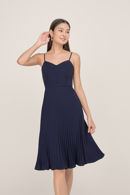 *Defect* Shery Sweetheart Pleated Midi Dress