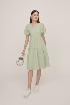 *Defect* Calico Tiered Midi Dress