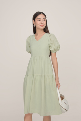 *Defect* Calico Tiered Midi Dress