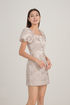 *Imperfect* Peonies Jacquard Puff Sleeve Dress