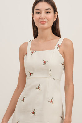 Caia Tweed Embroidered Sleeveless Dress