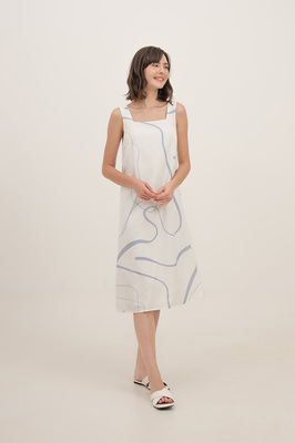 Linear Relaxed Slit Midi Dress