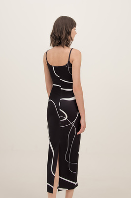 Linear Padded Maxi Dress