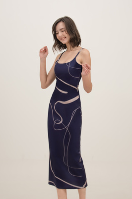 Linear Padded Maxi Dress
