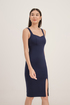 Shilla Sweetheart Padded Slit Midi Dress